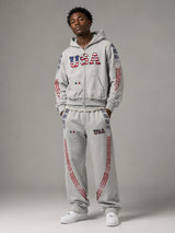 The Oversized USA Terry Tracksuit - Grey