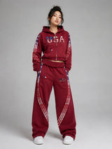 The Oversized USA Terry Tracksuit - Maroon