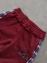 The Oversized USA Terry Trouser - Maroon