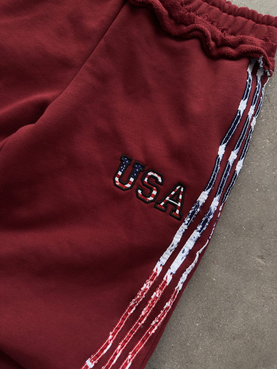 The Oversized USA Terry Trouser - Maroon