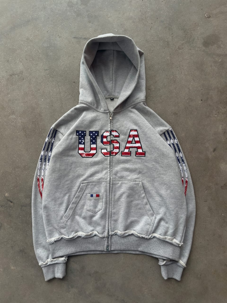 The Oversized USA Terry Hoodie - Grey