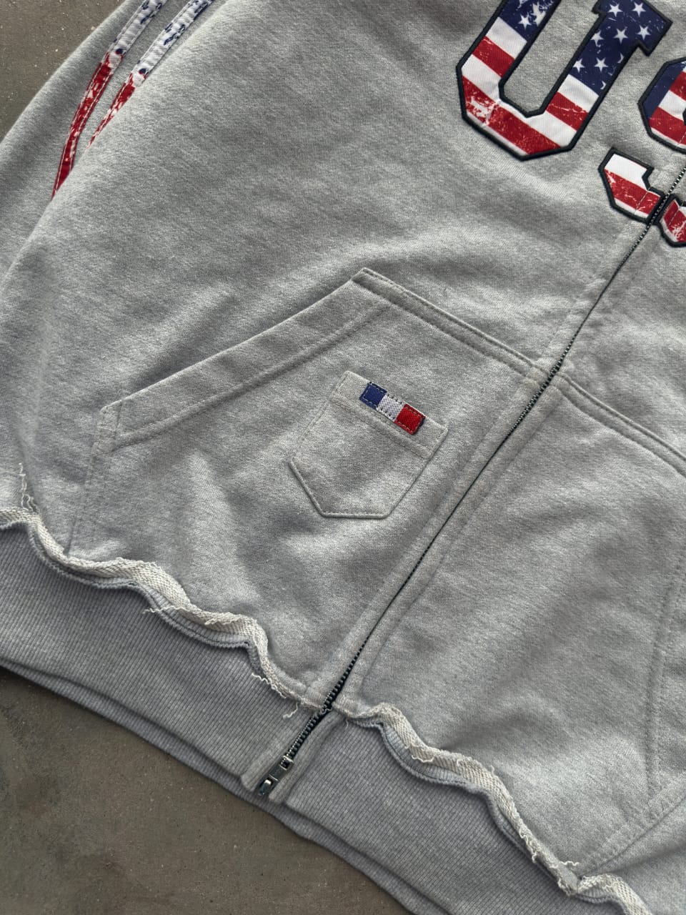 The Oversized USA Terry Hoodie - Grey