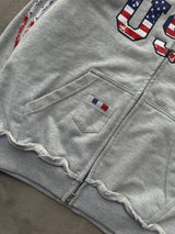 The Oversized USA Terry Hoodie - Grey