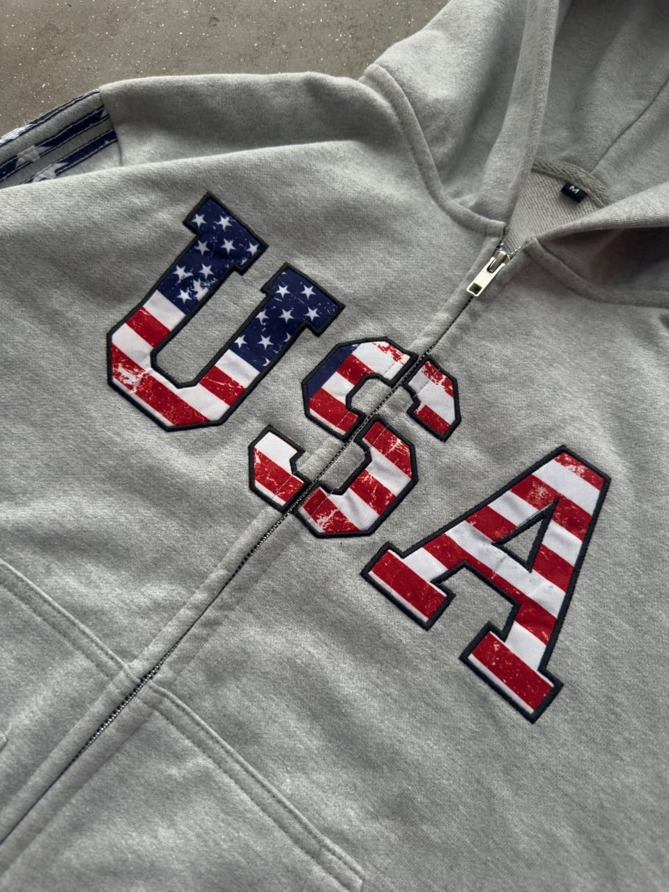 The Oversized USA Terry Hoodie - Grey