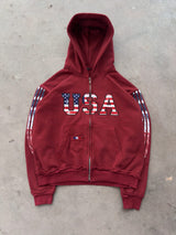 The Oversized USA Terry Hoodie - Maroon