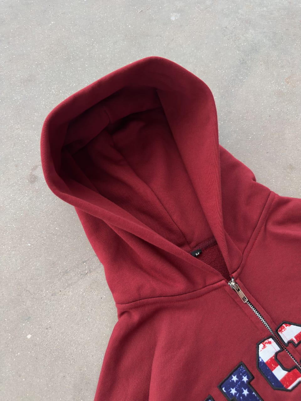 The Oversized USA Terry Hoodie - Maroon