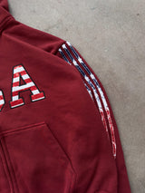 The Oversized USA Terry Hoodie - Maroon
