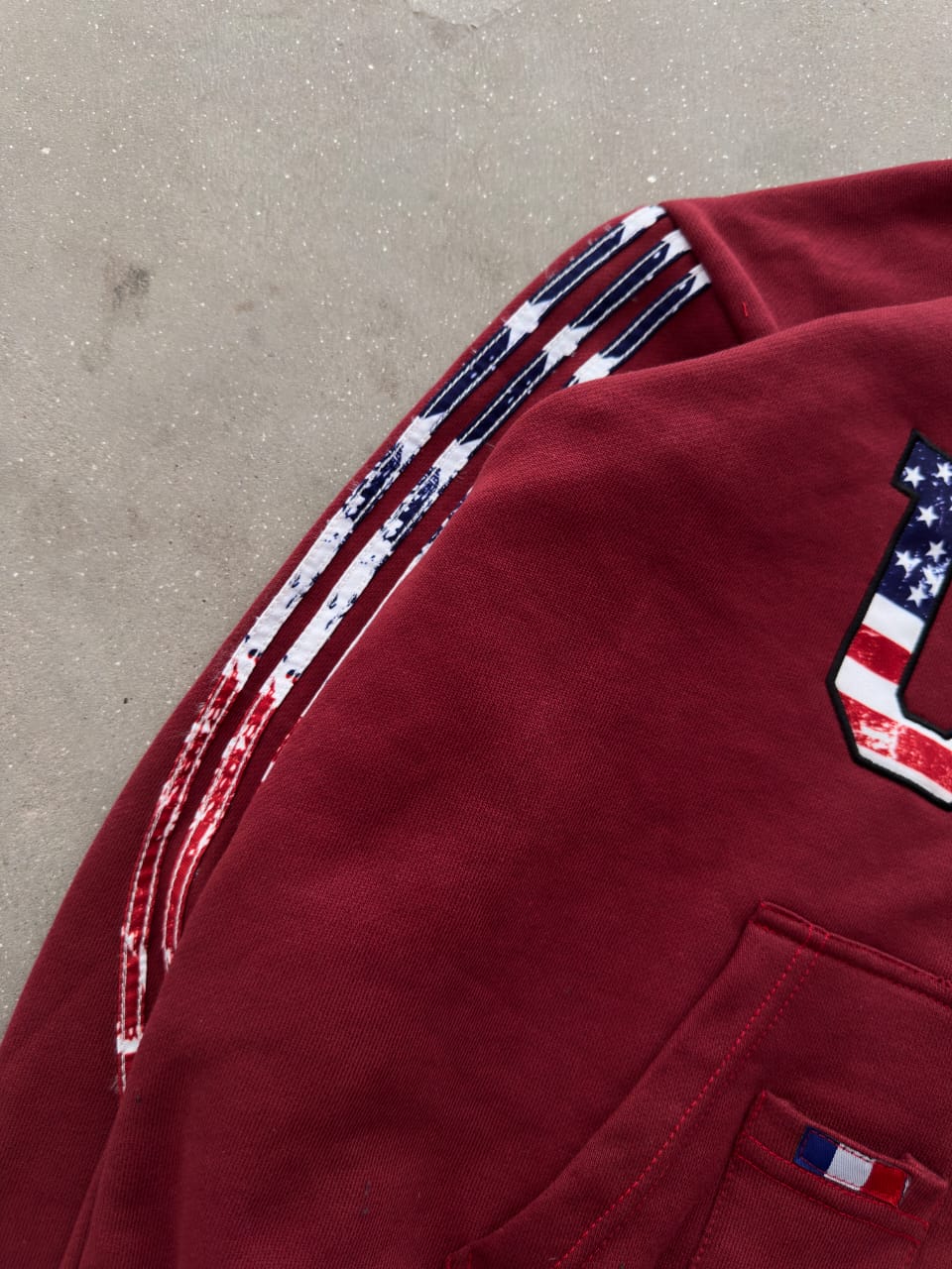 The Oversized USA Terry Hoodie - Maroon