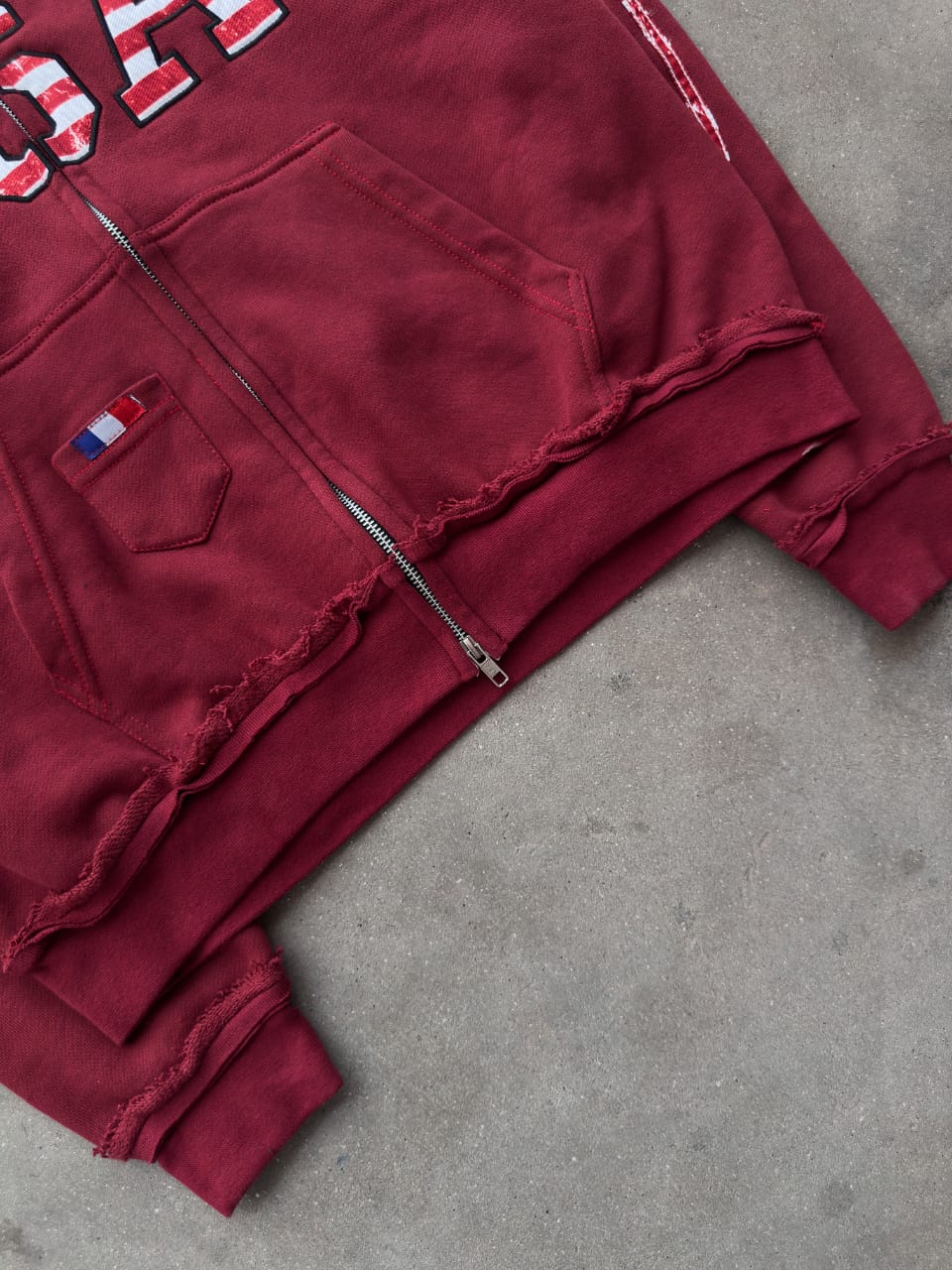 The Oversized USA Terry Hoodie - Maroon