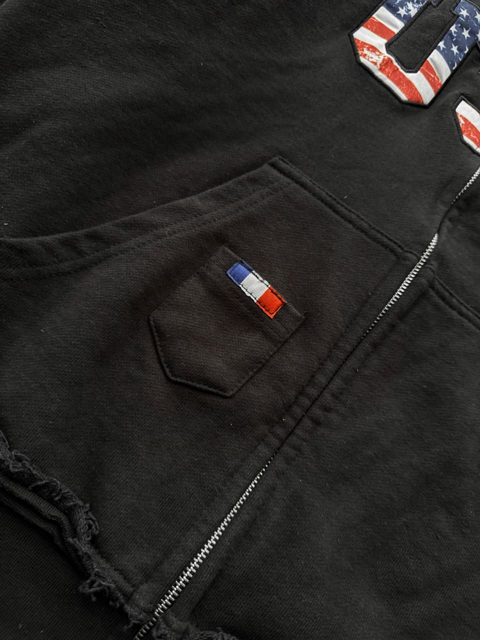 The Oversized USA Terry Hoodie - Black