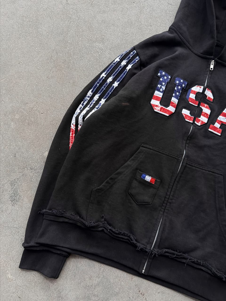 The Oversized USA Terry Hoodie - Black