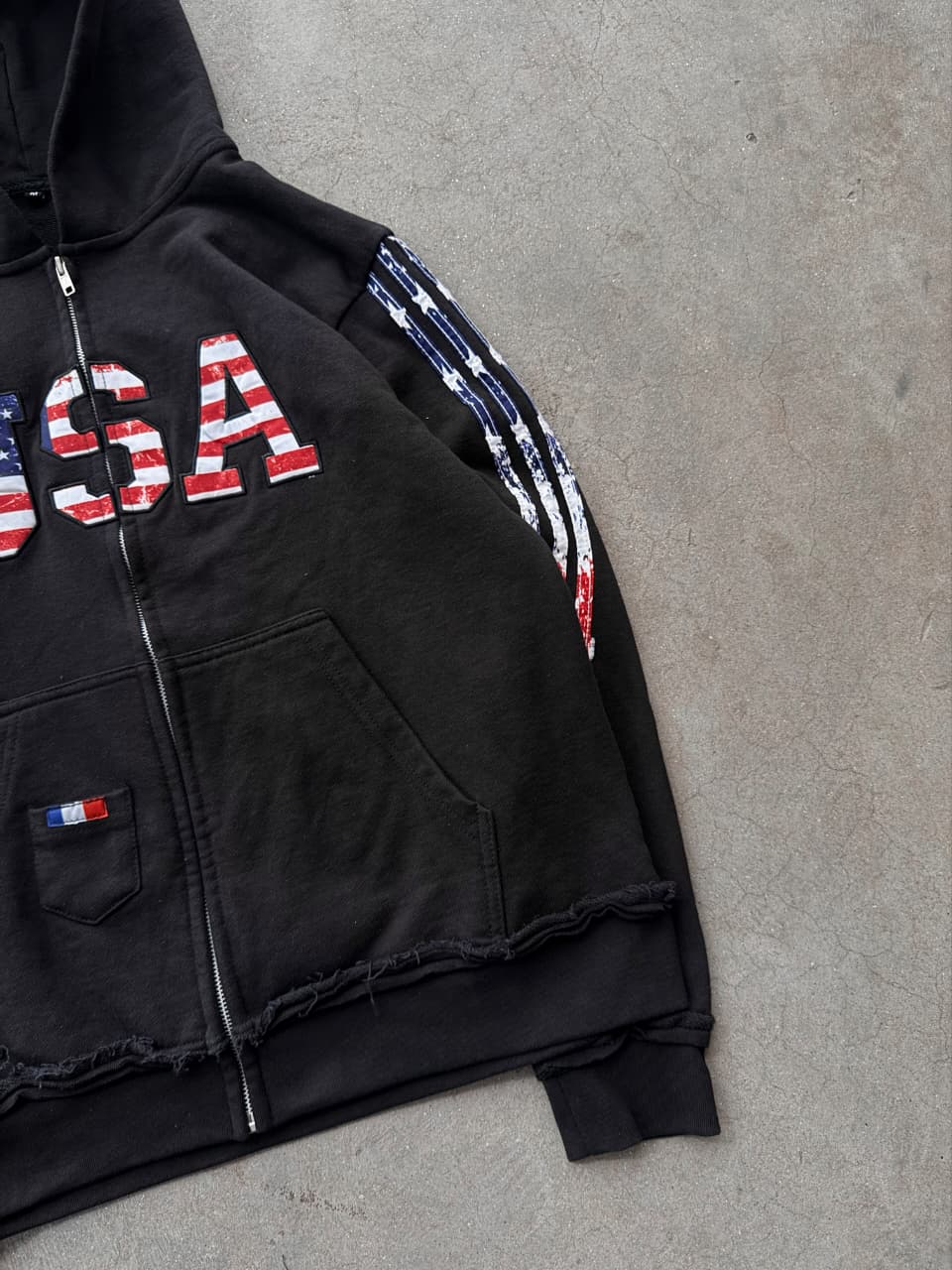 The Oversized USA Terry Hoodie - Black