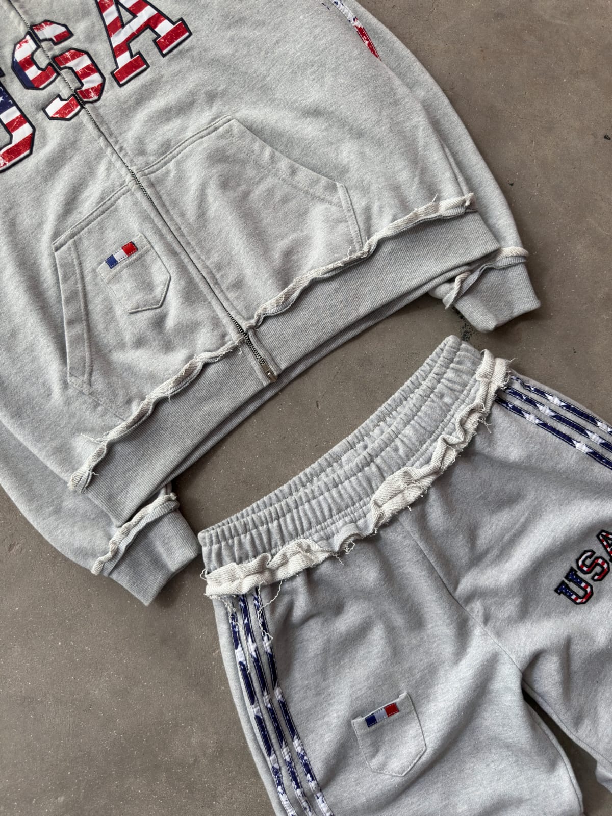 The Oversized USA Terry Tracksuit - Grey
