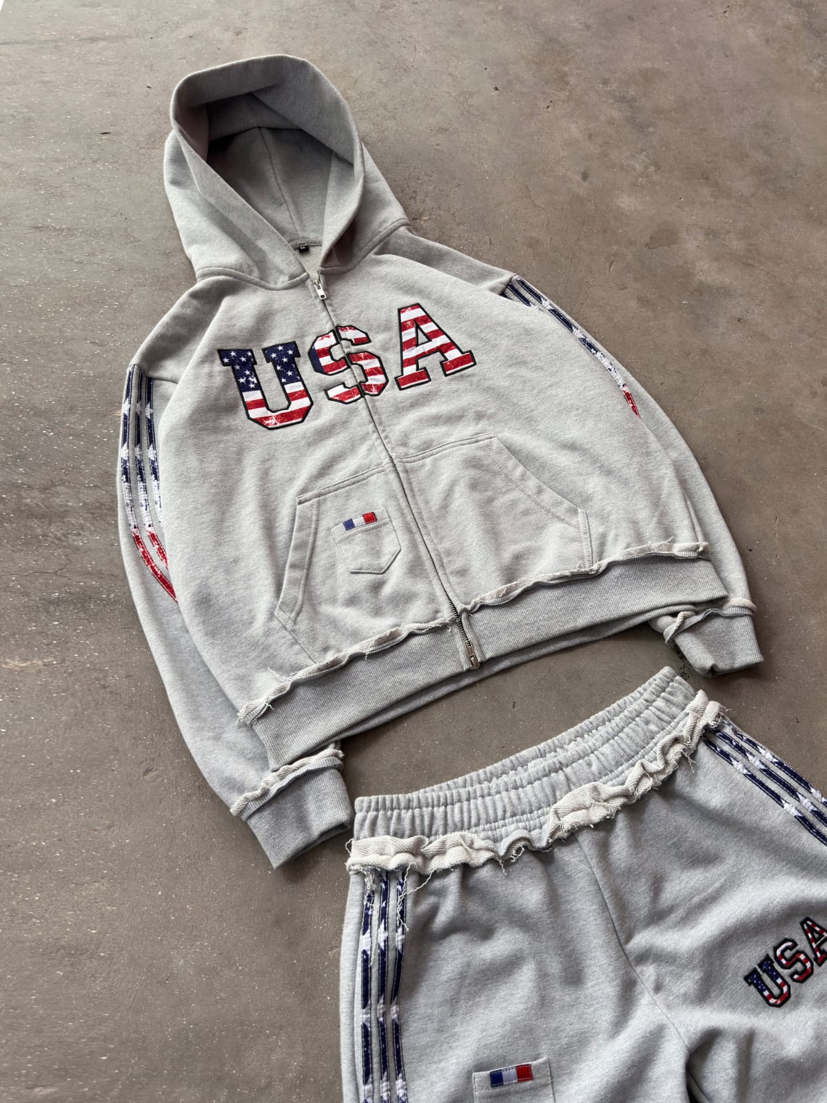 The Oversized USA Terry Tracksuit - Grey